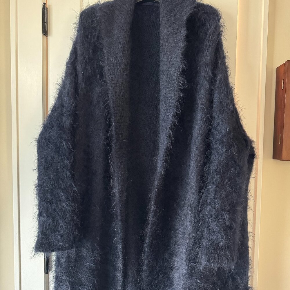 Scanlan Theodore Brushed Mohair Cardigan 3, Navy